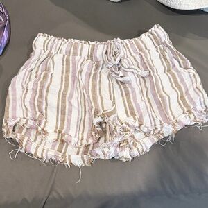 Striped Casual Women Shorts